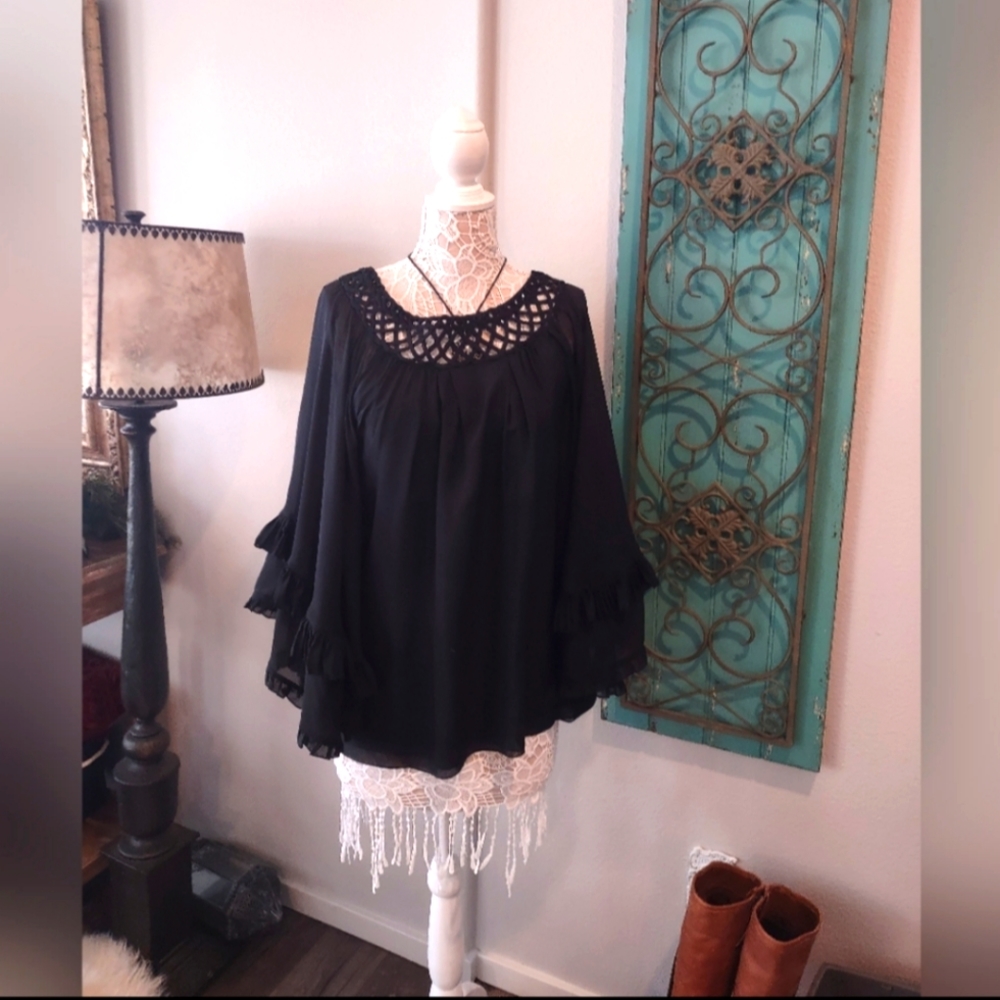 Anthropologie Leifsdotter silk ruffle blouse